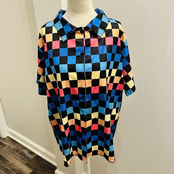 ROMWE Women’s Street Life Oversized Button-Up Shirt SZ M (A0131) - Picture 1 of 6